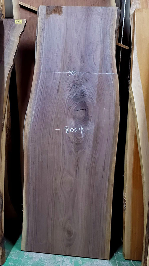 ウォルナット一枚板展示